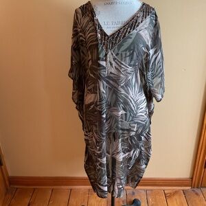 Signature Sheer Embelished Boho Kaftan/ Cover Up O/S